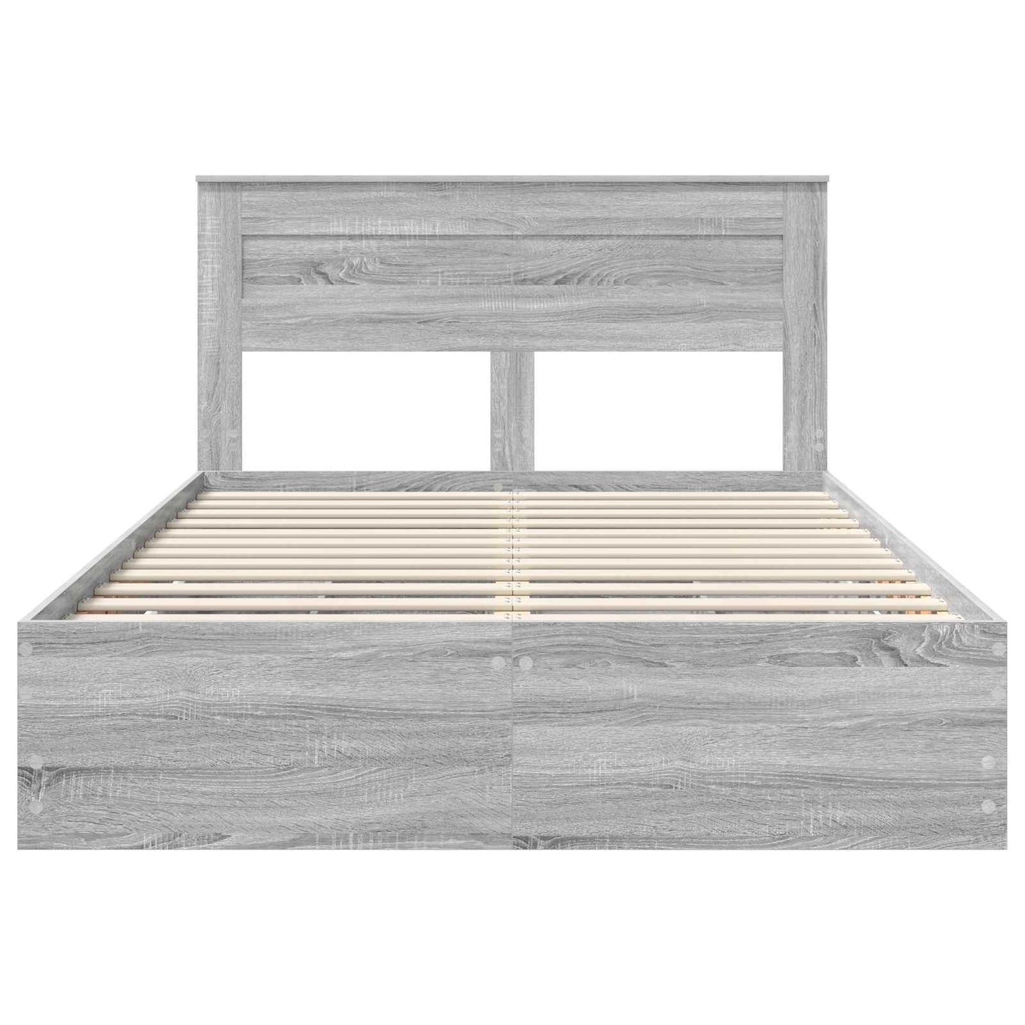 Bed Frame with Drawer Grey Sonoma 140 x 200 cm Engineer Wood