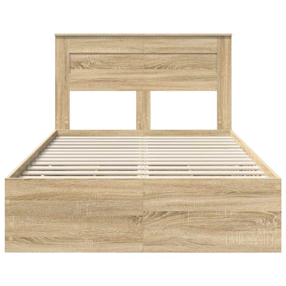 Bed Frame with Drawer Sonoma Oak 120 x 190 cm Engineer Wood