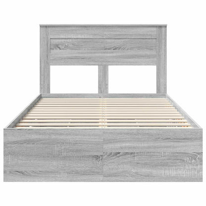 Bed Frame with Drawer Grey Sonoma 120 x 190 cm Engineer Wood
