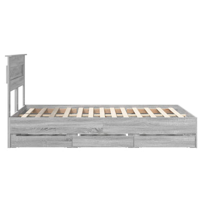 Bed Frame with Drawer Grey Sonoma 120 x 190 cm Engineer Wood