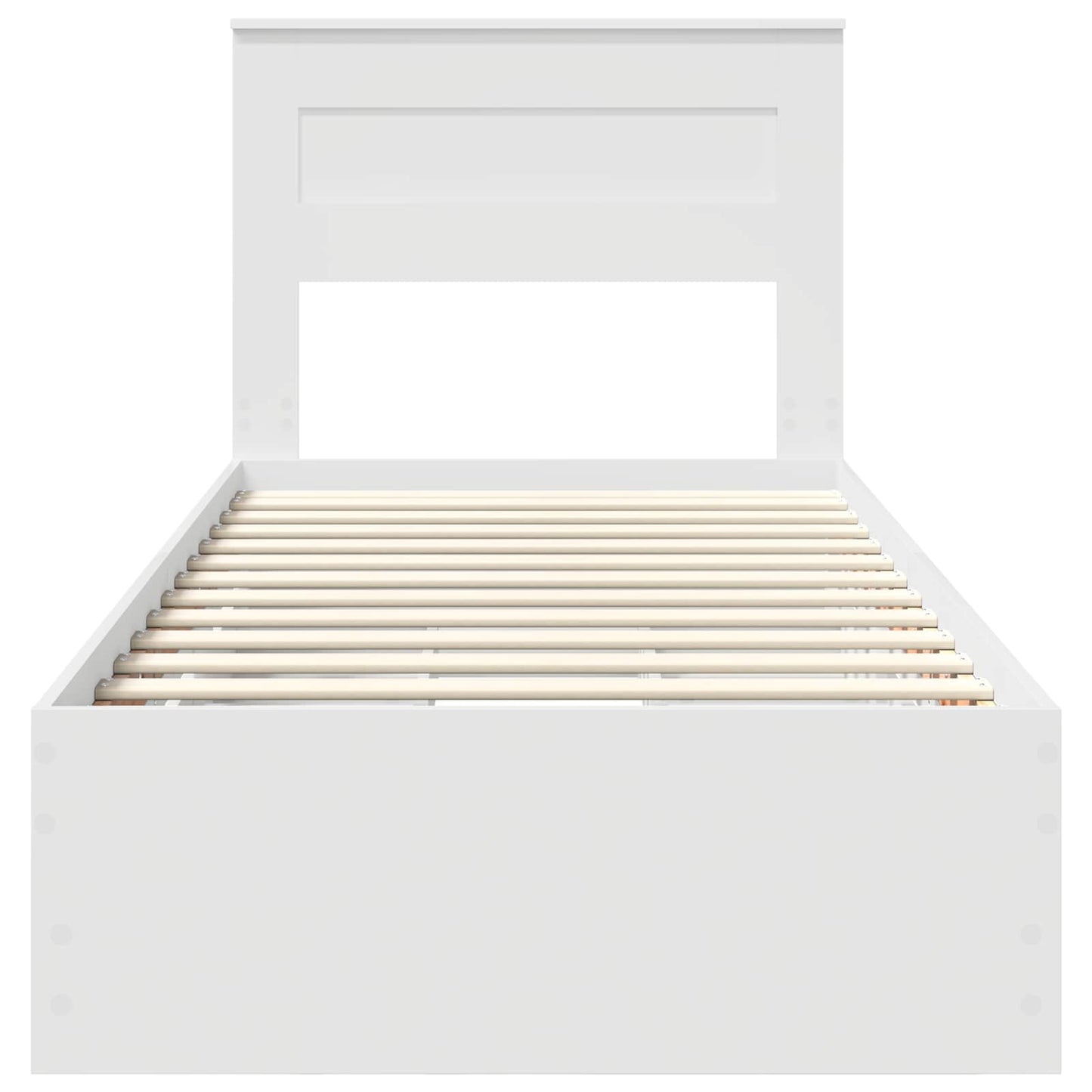Bed Frame with Drawer White 100 x 200 cm Engineer Wood