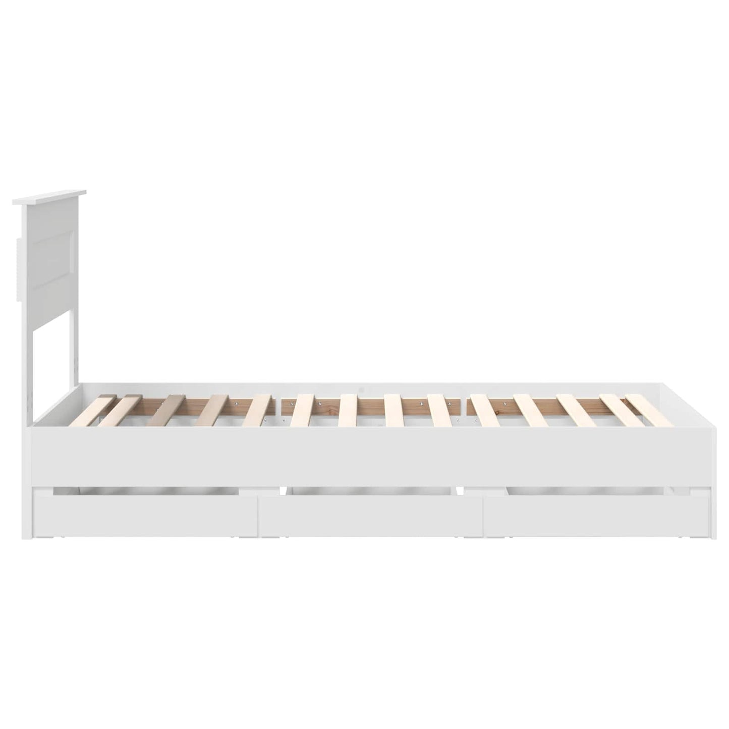Bed Frame with Drawer White 100 x 200 cm Engineer Wood