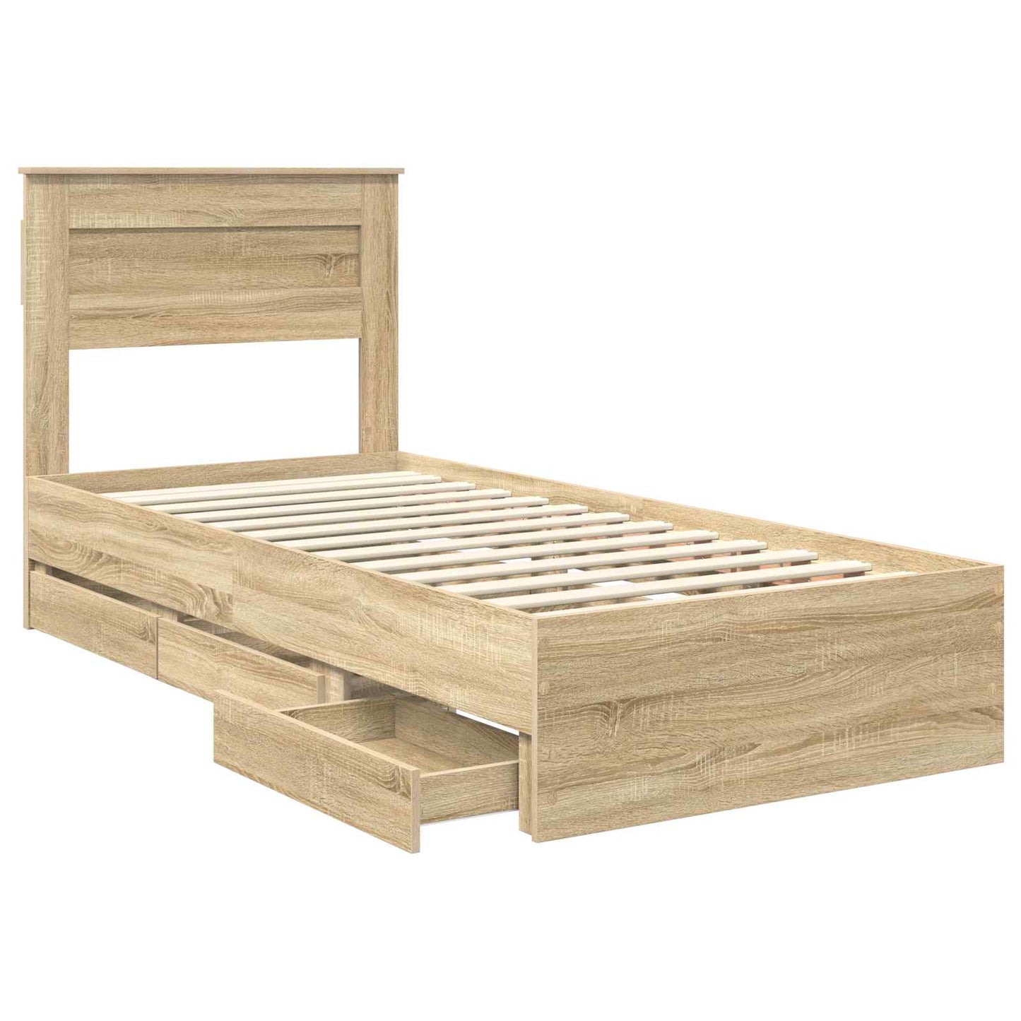 Bed Frame with Drawer Sonoma Oak 100 x 200 cm Engineer Wood