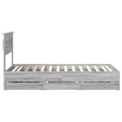 Bed Frame with Drawer Grey Sonoma 100 x 200 cm Engineer Wood
