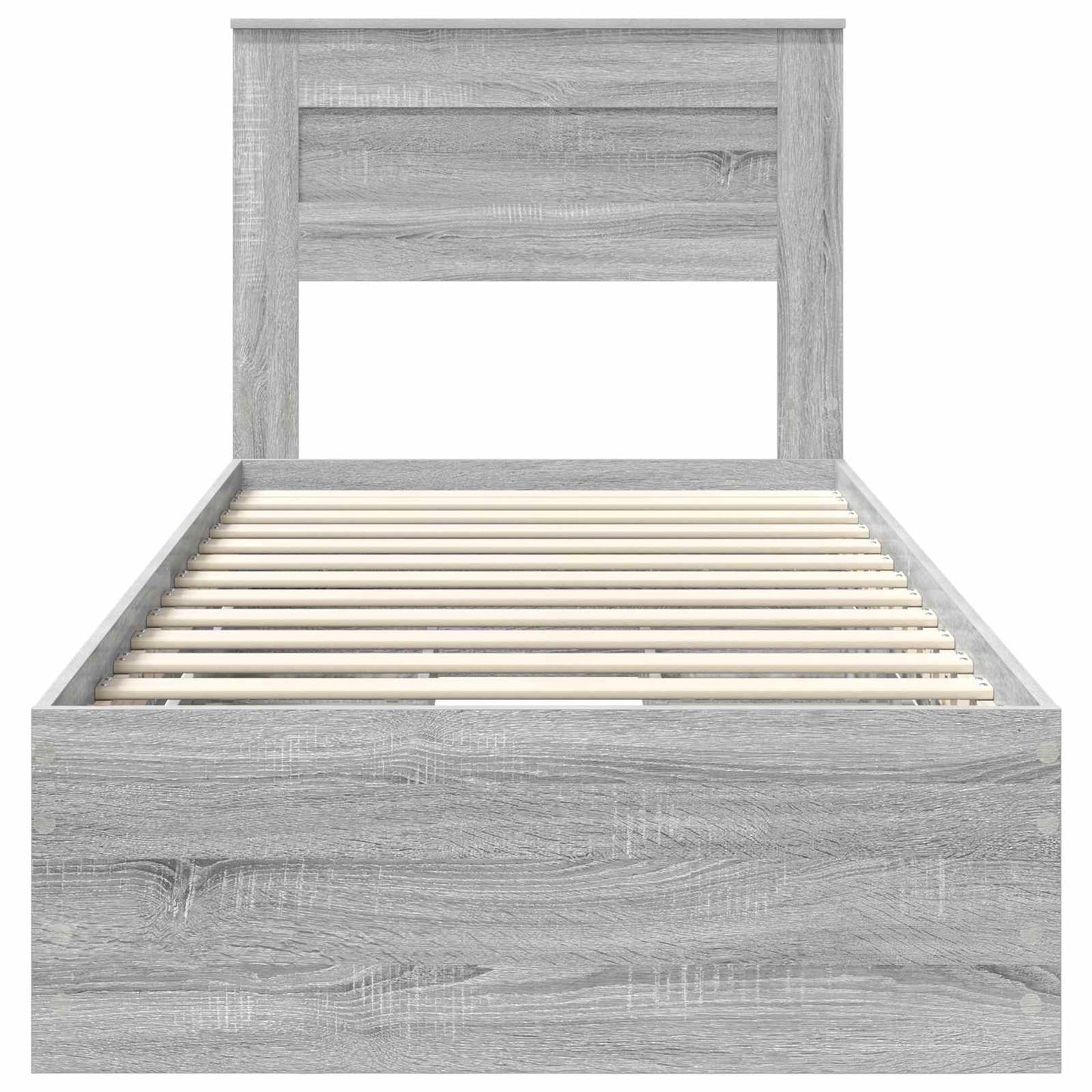Bed Frame with Drawer Grey Sonoma 90 x 200 cm Engineer Wood