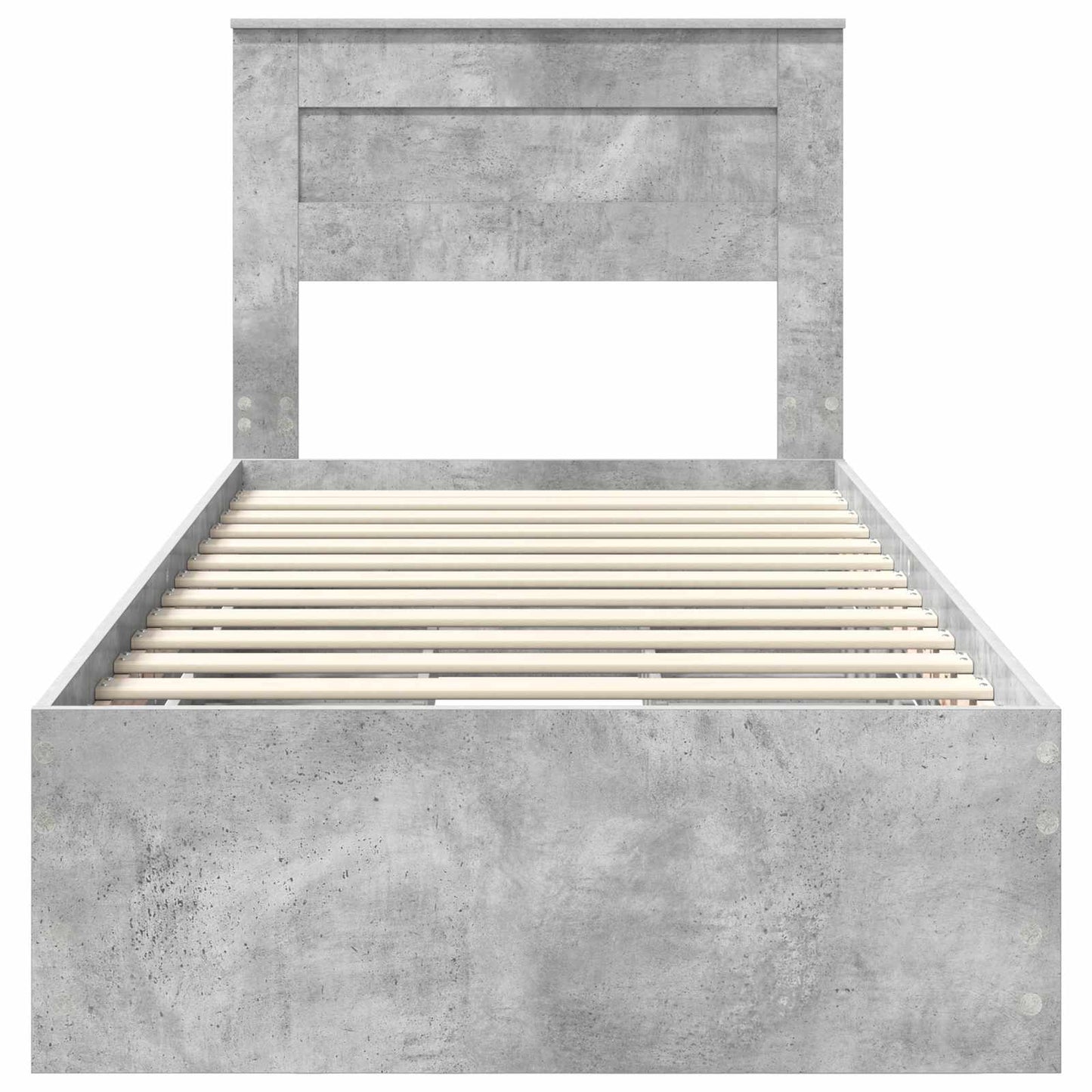 Bed Frame with Drawer Concrete Grey 75 x 190 cm Engineer Wood