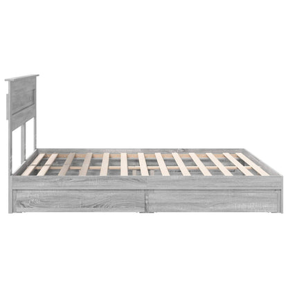 Storage Bed Grey Sonoma 200 x 200 cm Engineered Wood