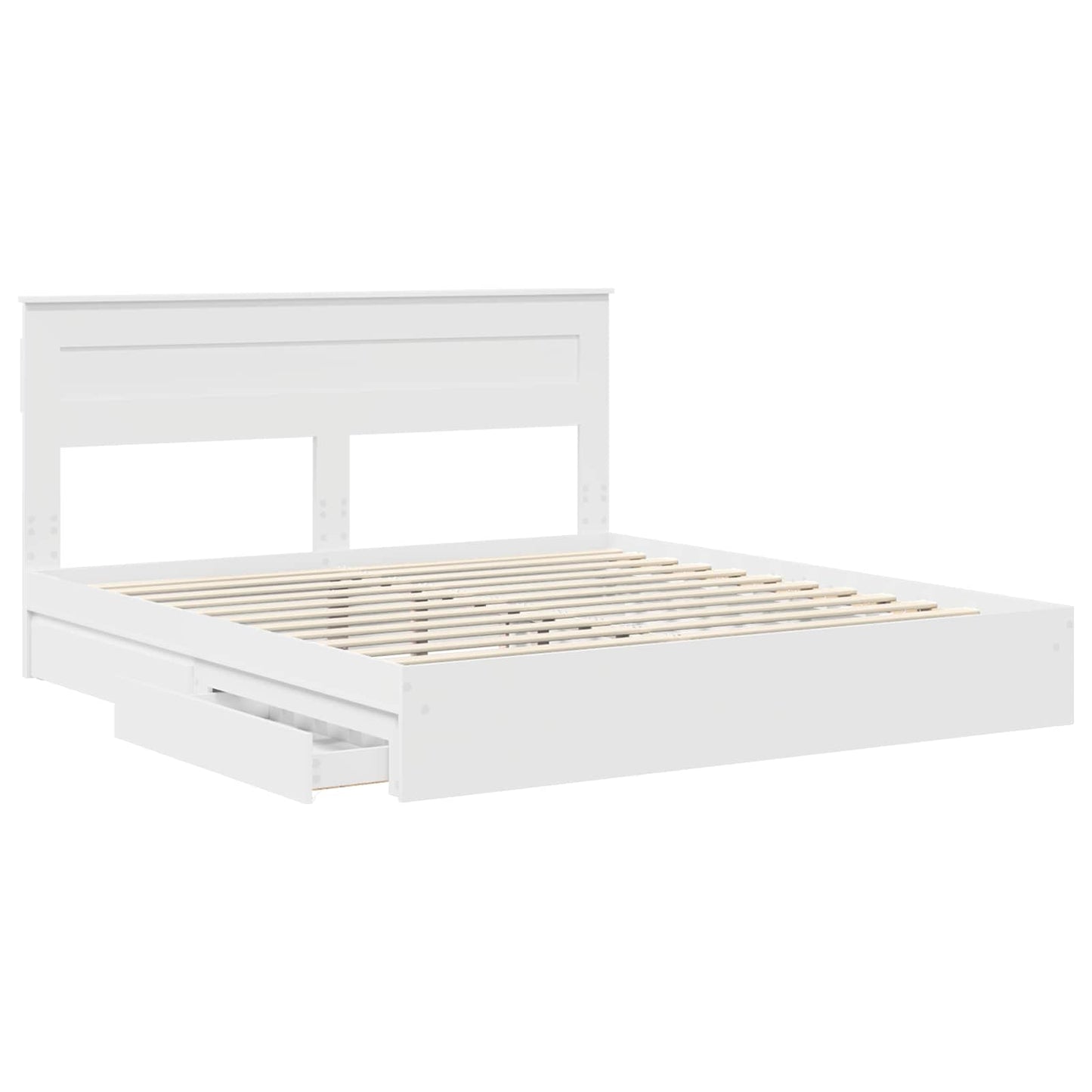 Storage Bed with Headboard White 180 x 200 cm Engineered Wood