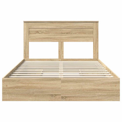 Storage Bed with Drawer Sonoma Oak 160 x 200 cm Engineered Wood