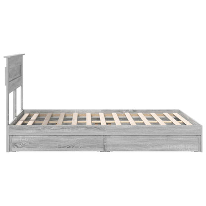Storage Bed Grey Sonoma 160 x 200 cm Engineered Wood