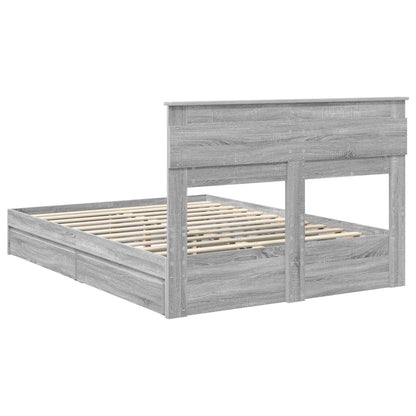 Storage Bed Grey Sonoma 150 x 200 cm Engineered Wood