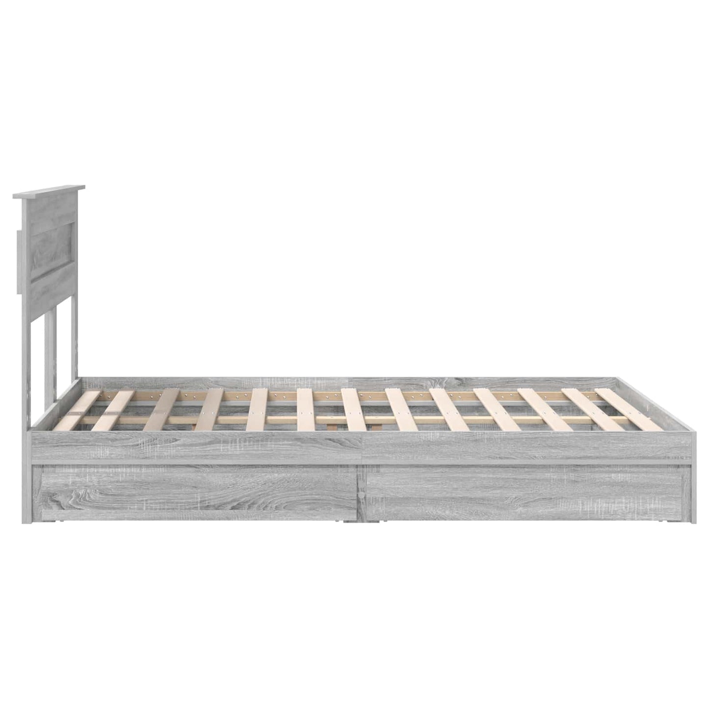Storage Bed Grey Sonoma 150 x 200 cm Engineered Wood