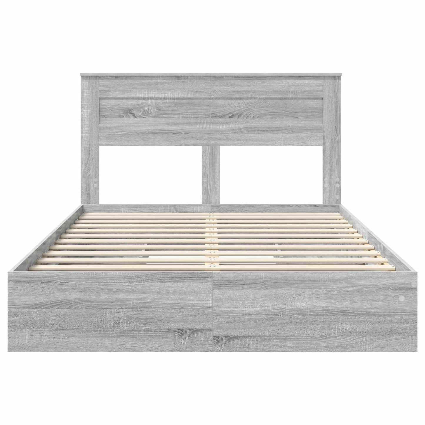 Storage Bed Grey Sonoma 140 x 200 cm Engineered Wood