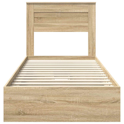 Storage Bed with Drawer Sonoma Oak 100 x 200 cm Engineered Wood