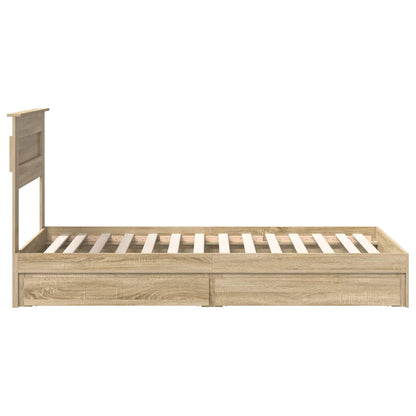 Storage Bed with Drawer Sonoma Oak 100 x 200 cm Engineered Wood