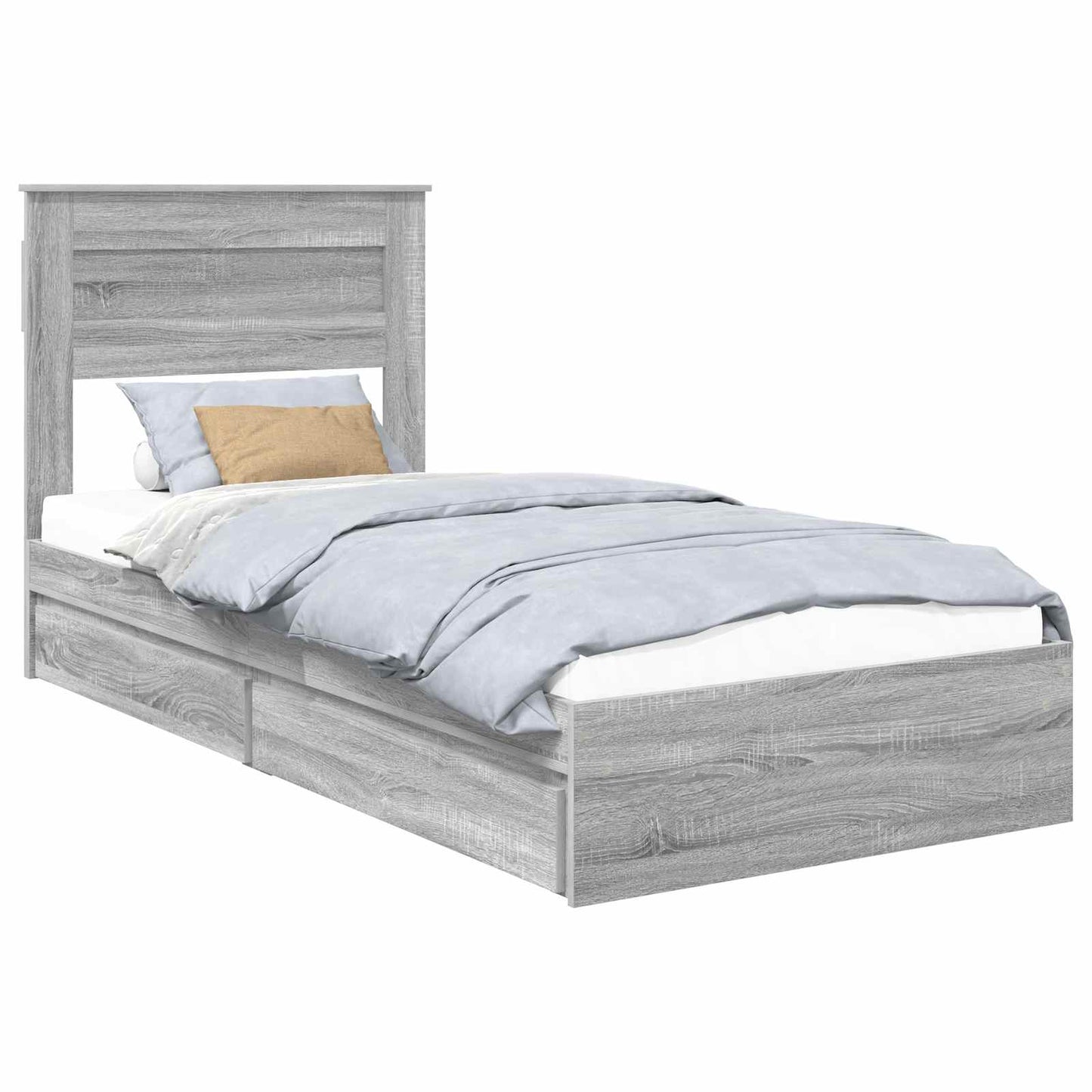 Storage Bed Grey Sonoma 100 x 200 cm Engineered Wood