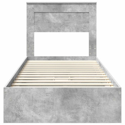 Storage Bed Concrete Grey 90 x 190 cm Engineered Wood