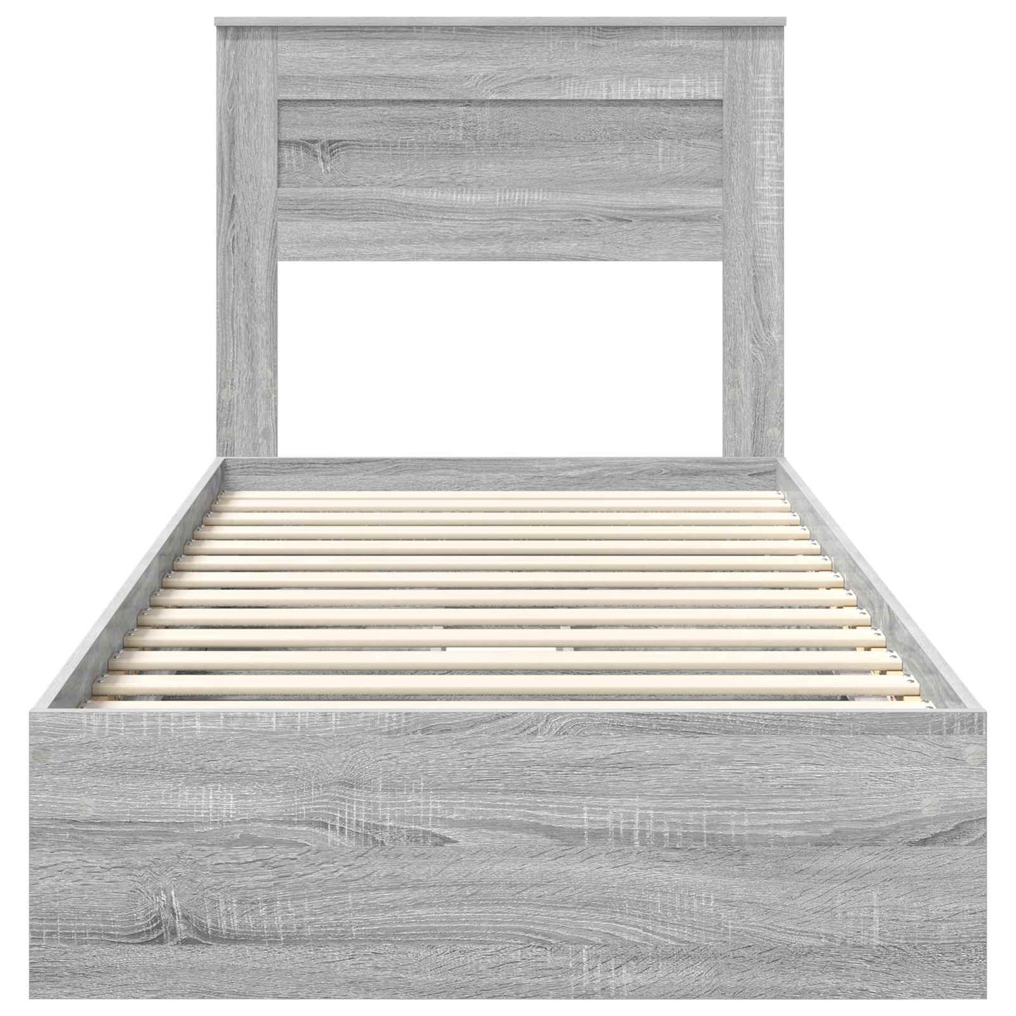 Storage Bed with Drawer Grey Sonoma 90 x 190 cm Engineered Wood