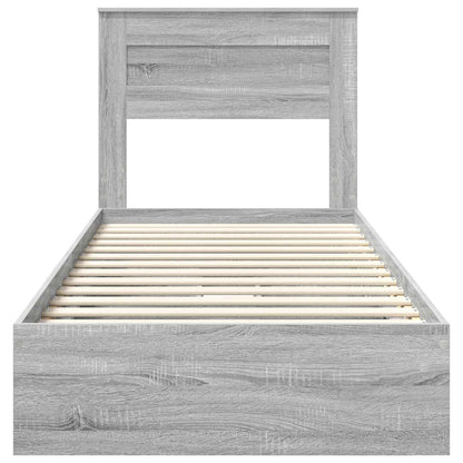 Storage Bed with Drawer Grey Sonoma 90 x 200 cm Engineered Wood