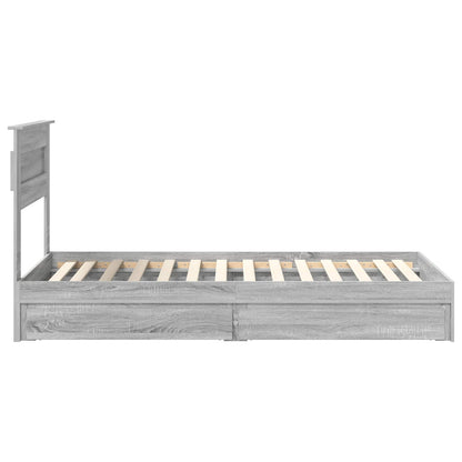 Storage Bed with Drawer Grey Sonoma 75 x 190 cm Engineered Wood