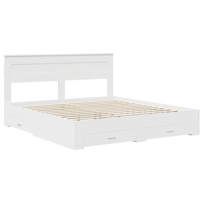 Bed Frame with Headboard White 180 x 200 cm Engineered Wood
