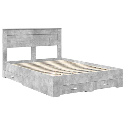Bed Frame Concrete Grey 160 x 200 cm Engineered Wood