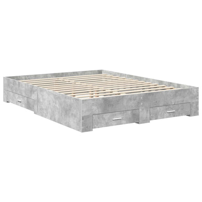 Bed Frame with Drawer with Headboard Manual Engineered Wood