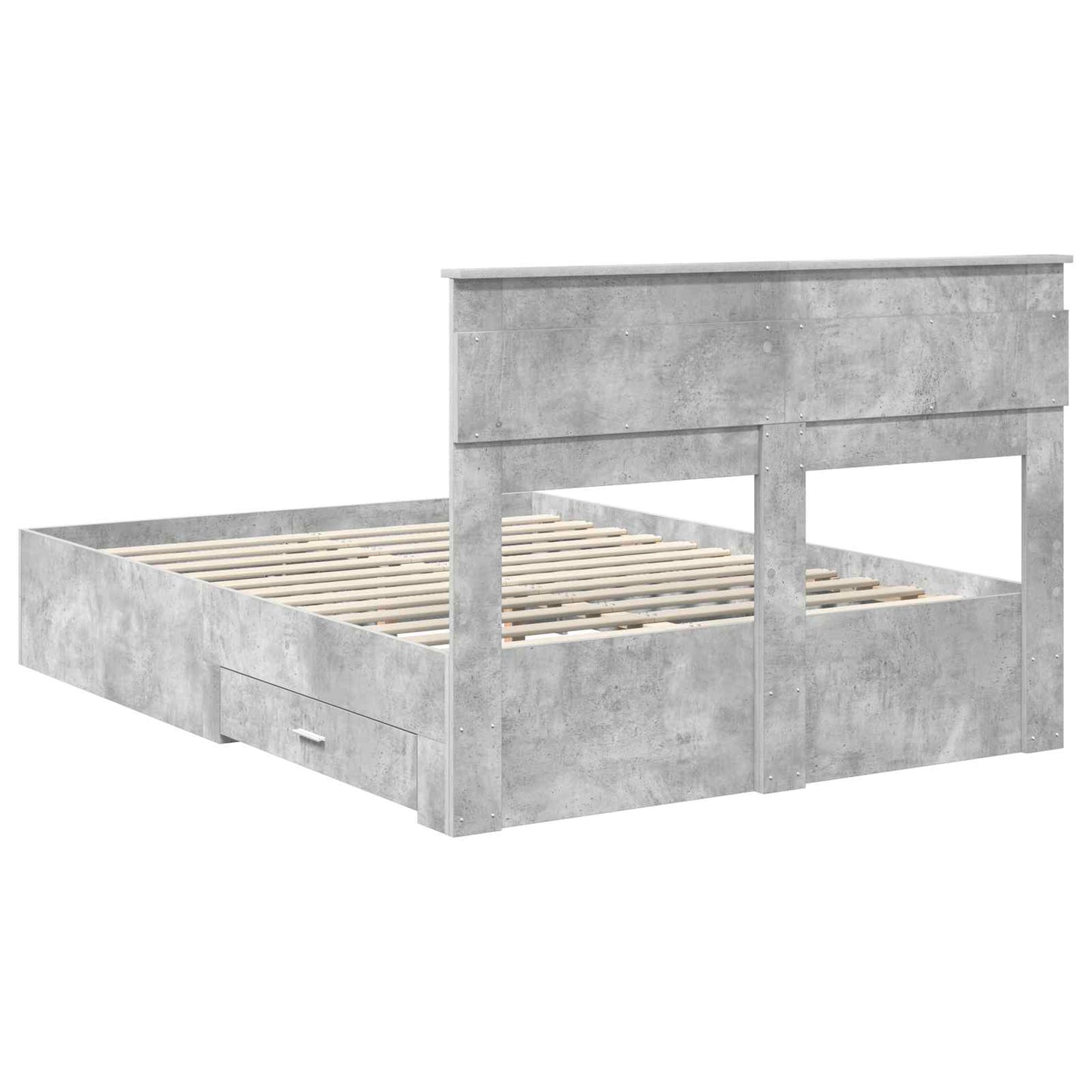 Bed Frame Concrete Grey 140 x 200 cm Engineered Wood