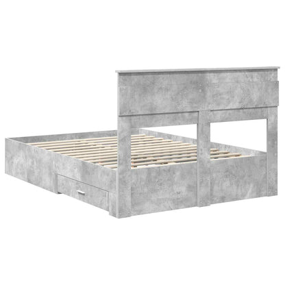 Bed Frame Concrete Grey 140 x 200 cm Engineered Wood