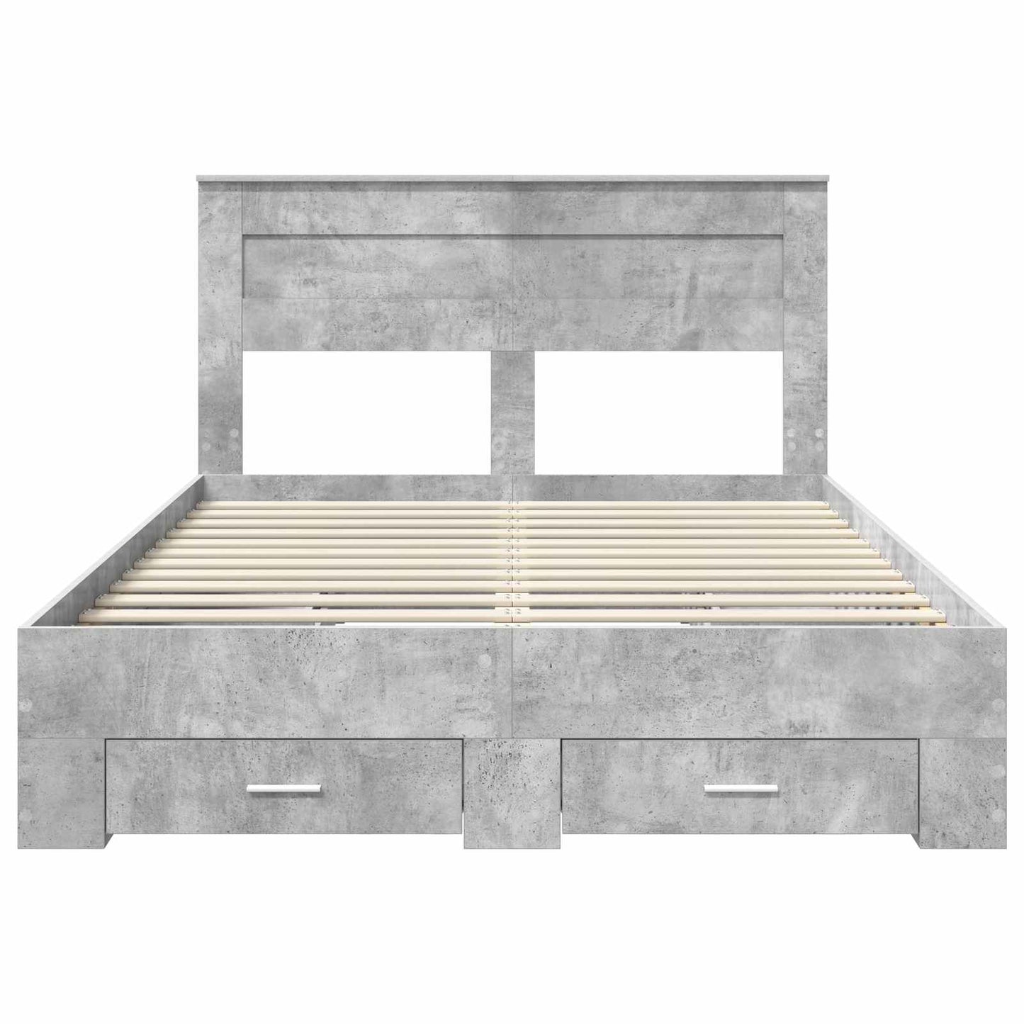 Bed Frame Concrete Grey 140 x 200 cm Engineered Wood