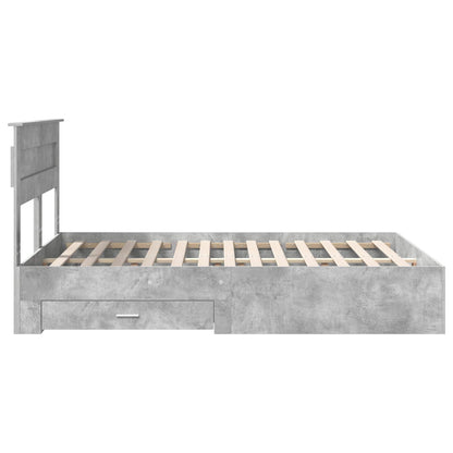 Bed Frame Concrete Grey 140 x 200 cm Engineered Wood