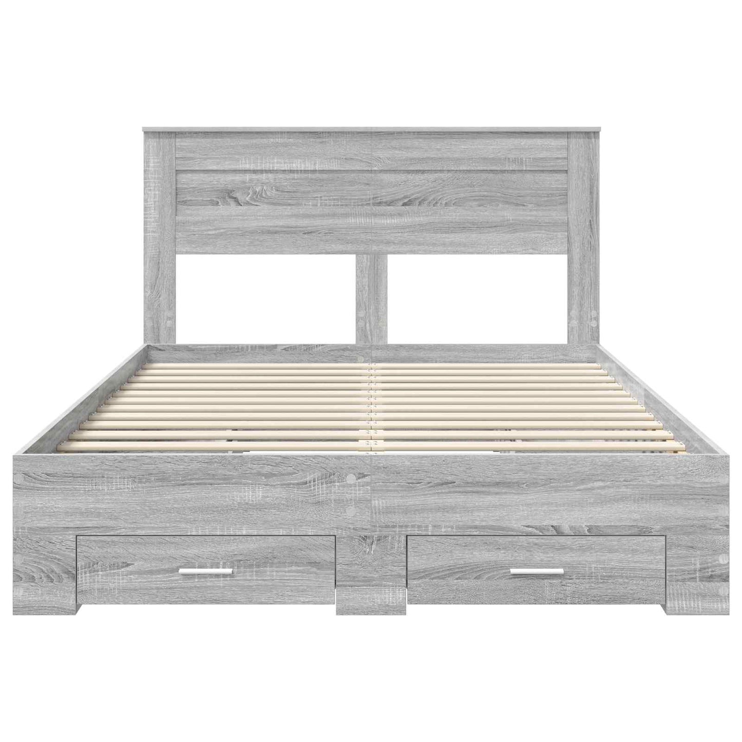 Bed Frame with Drawer Grey Sonoma 140 x 200 cm Engineered Wood