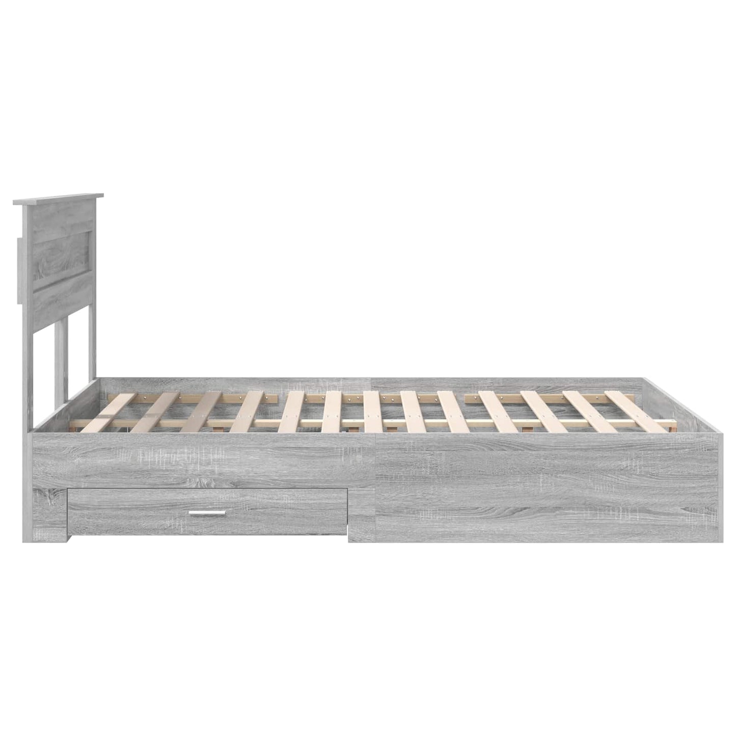 Bed Frame with Drawer Grey Sonoma 140 x 200 cm Engineered Wood