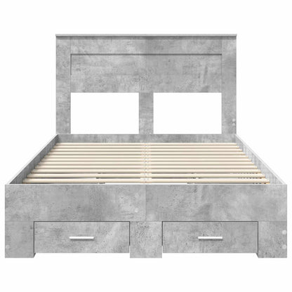 Bed Frame Concrete Grey 120 x 190 cm Engineered Wood