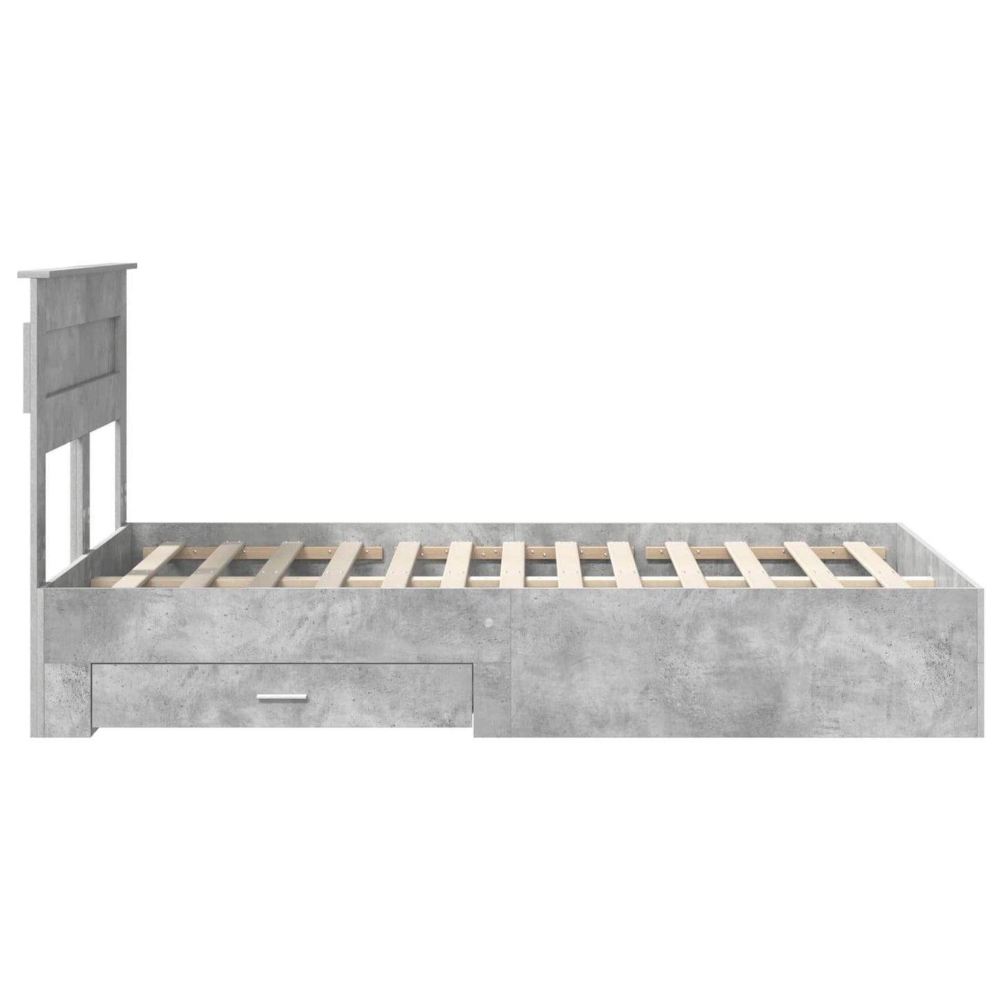 Bed Frame Concrete Grey 120 x 190 cm Engineered Wood