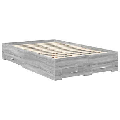 Bed Frame with Drawer Grey Sonoma 120 x 190 cm Engineered Wood
