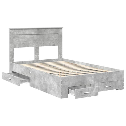Bed Frame Concrete Grey 120 x 200 cm Engineered Wood