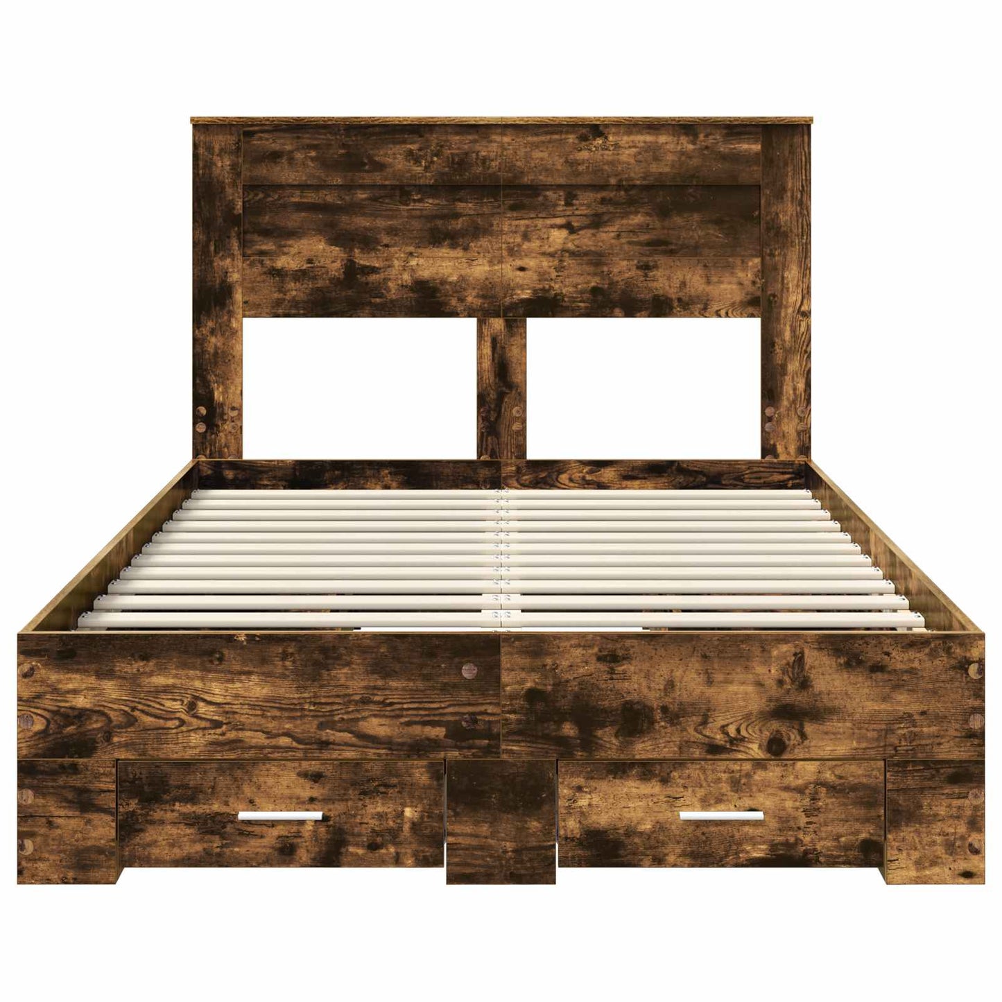 Bed Frame with Drawer Smoked Oak 120 x 200 cm Engineered Wood