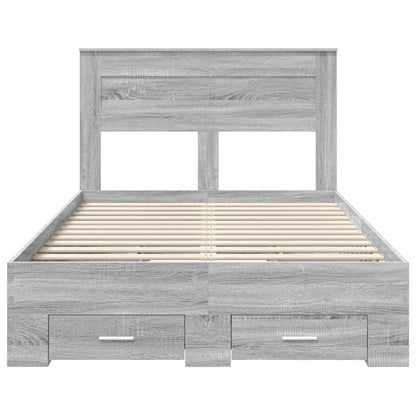Bed Frame with Drawer Grey Sonoma 120 x 200 cm Engineered Wood