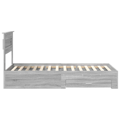 Bed Frame with Drawer Grey Sonoma 90 x 190 cm Engineered Wood