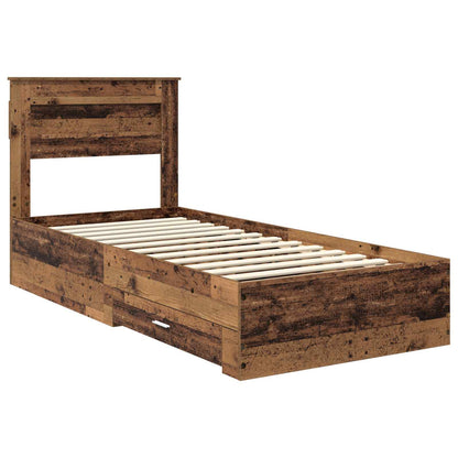 Bed Frame with Headboard Old Wood 90 x 190 cm Engineered Wood