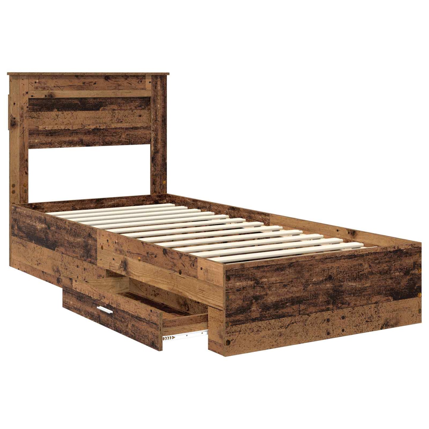 Bed Frame with Headboard Old Wood 90 x 190 cm Engineered Wood