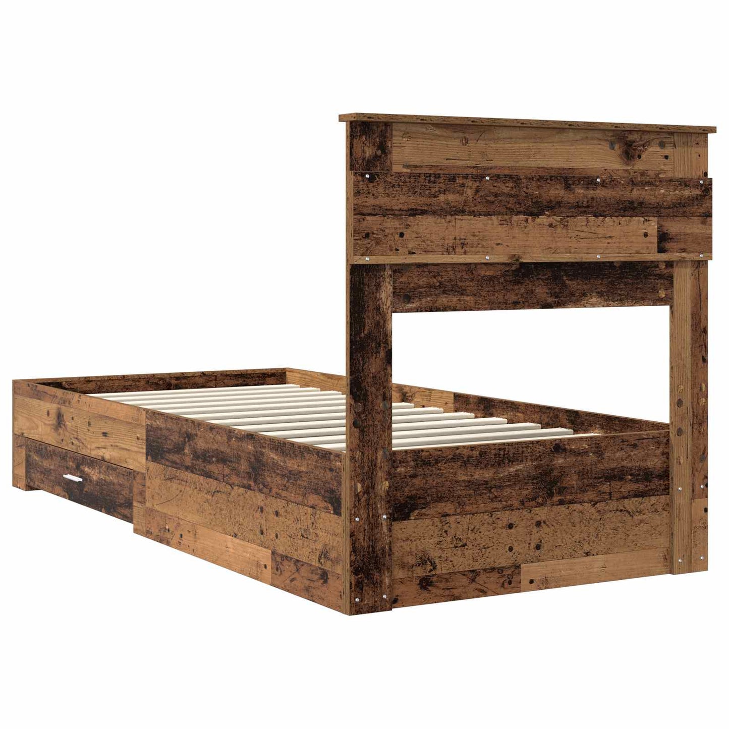Bed Frame with Headboard Old Wood 90 x 190 cm Engineered Wood