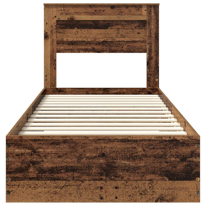 Bed Frame with Headboard Old Wood 90 x 190 cm Engineered Wood