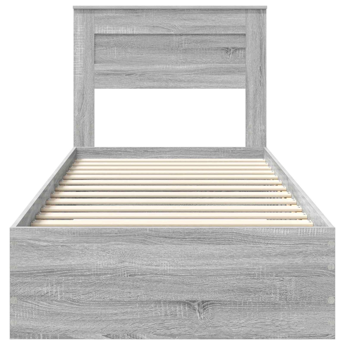 Bed Frame with Drawer Grey Sonoma 90 x 200 cm Engineered Wood