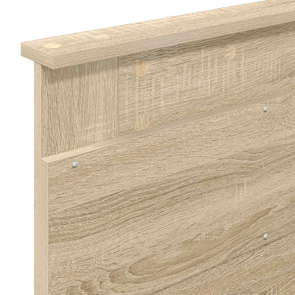 Bed Frame Sonoma Oak and Silver 75 x 190 cm Engineered Wood