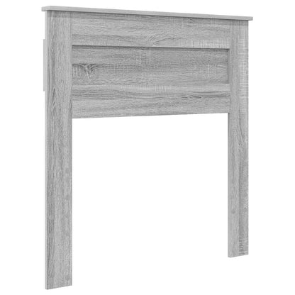 Bed Frame Grey Sonoma and Silver 75 x 190 cm Engineered Wood