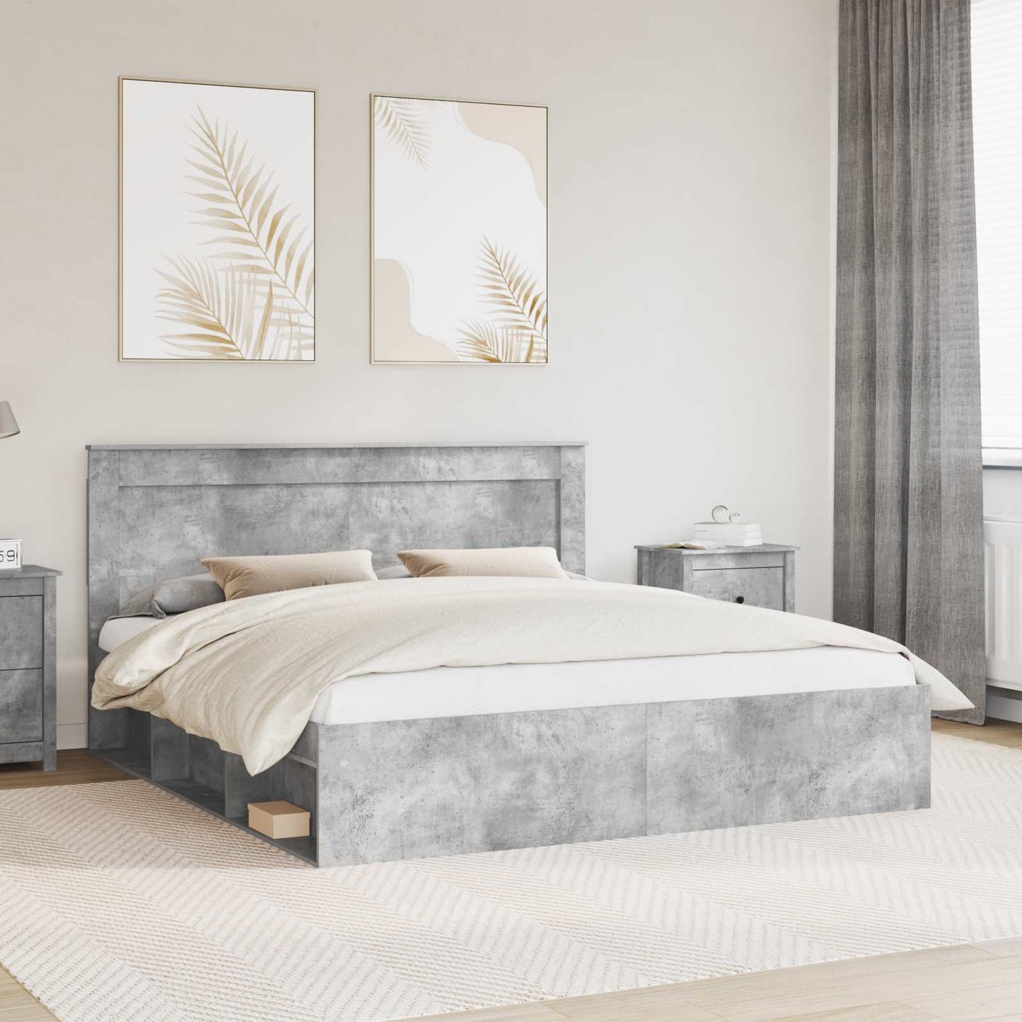 Bed Frame with Headboard Concerte 180 x 200 cm Solid Pine Wood