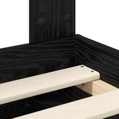 Bed Frame with Headboard Black 150 x 200 cm Solid Pine Wood