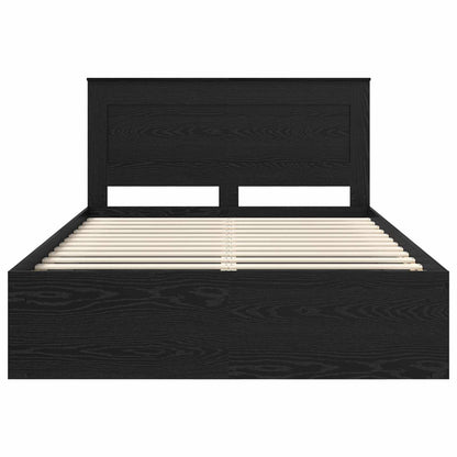 Bed Frame with Headboard Black 150 x 200 cm Solid Pine Wood